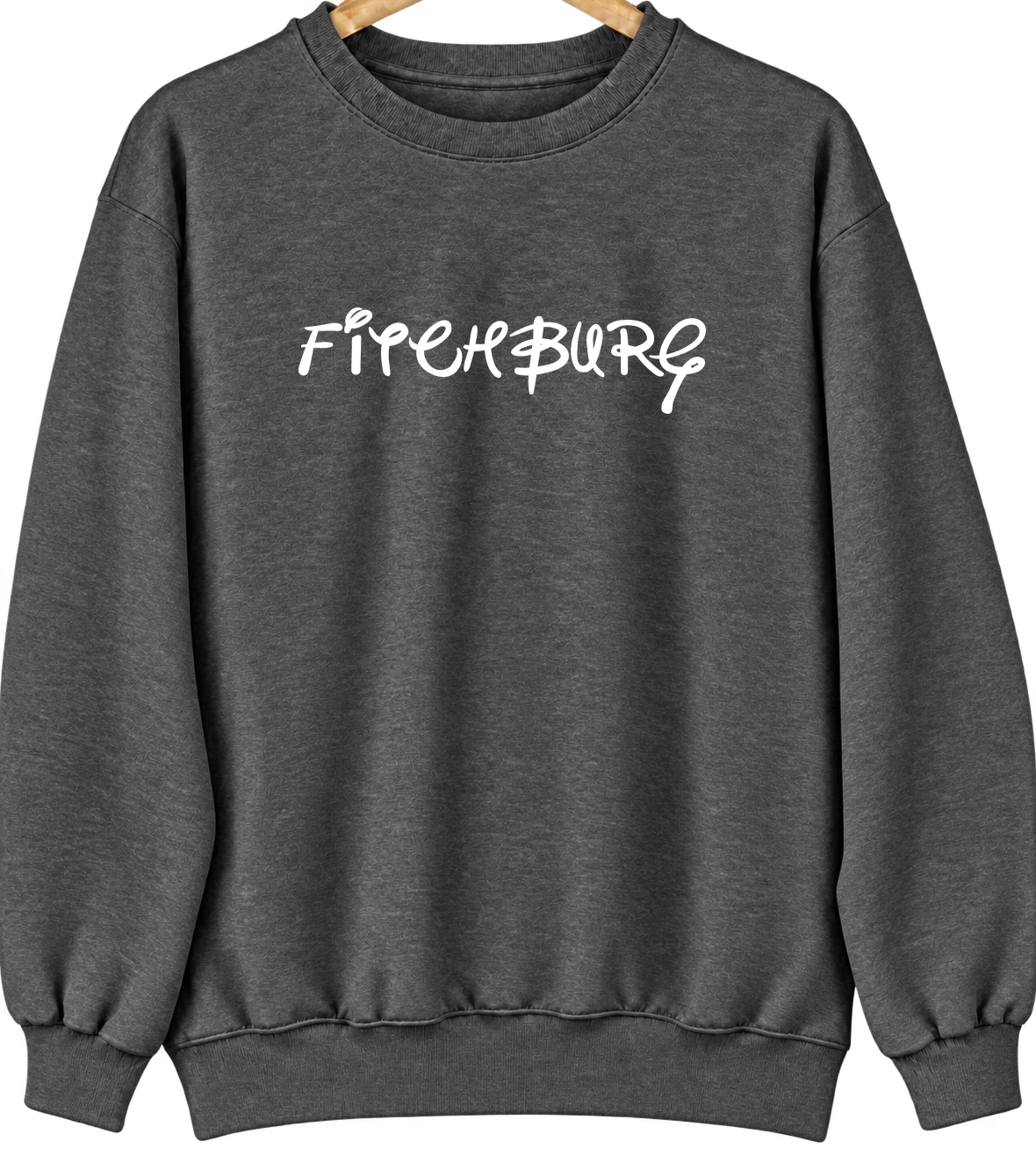 Fitchburg, Massachusetts Hometown Crewneck — Dark Heather