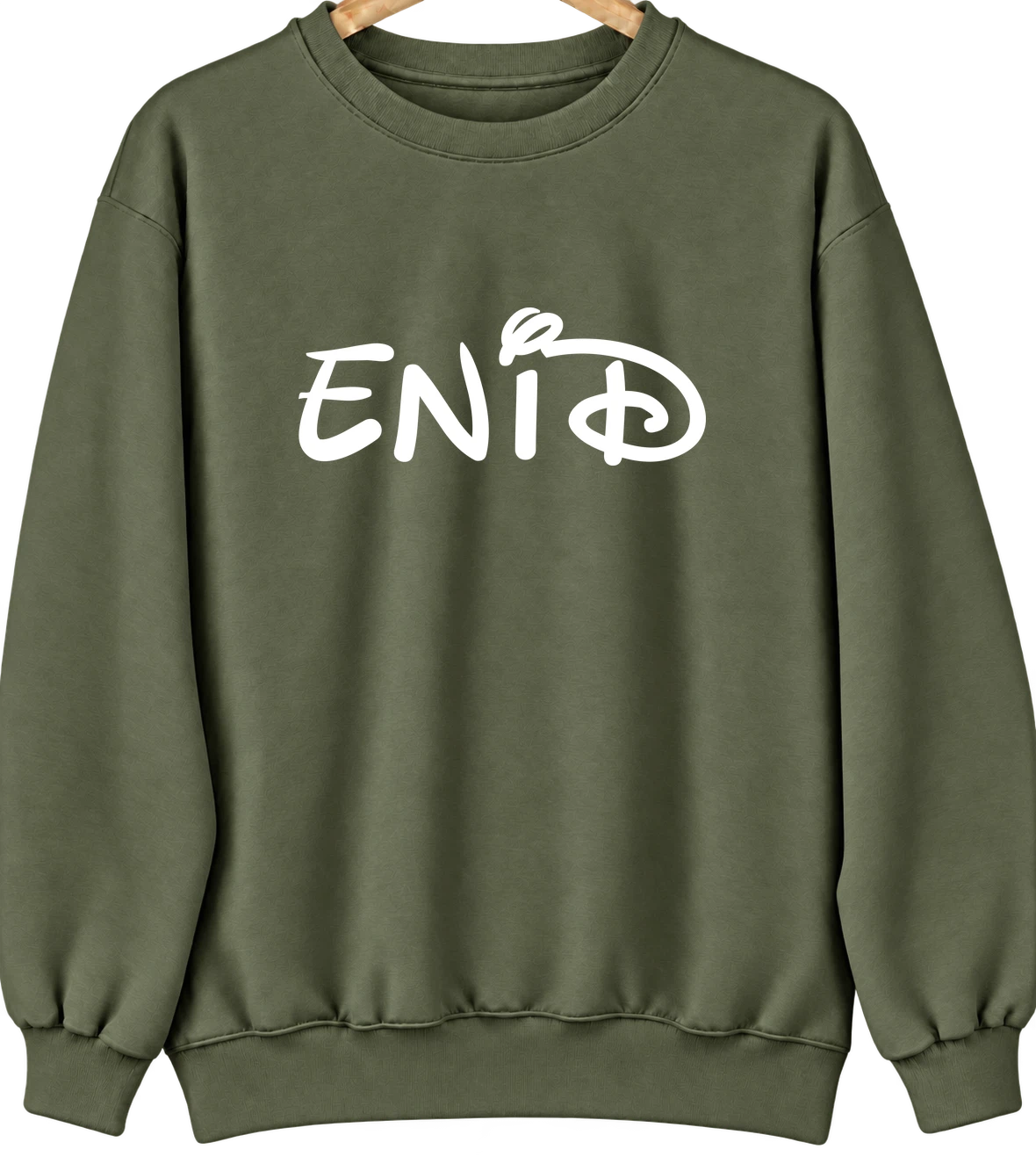 Enid, Oklahoma Hometown Crewneck — Military Green