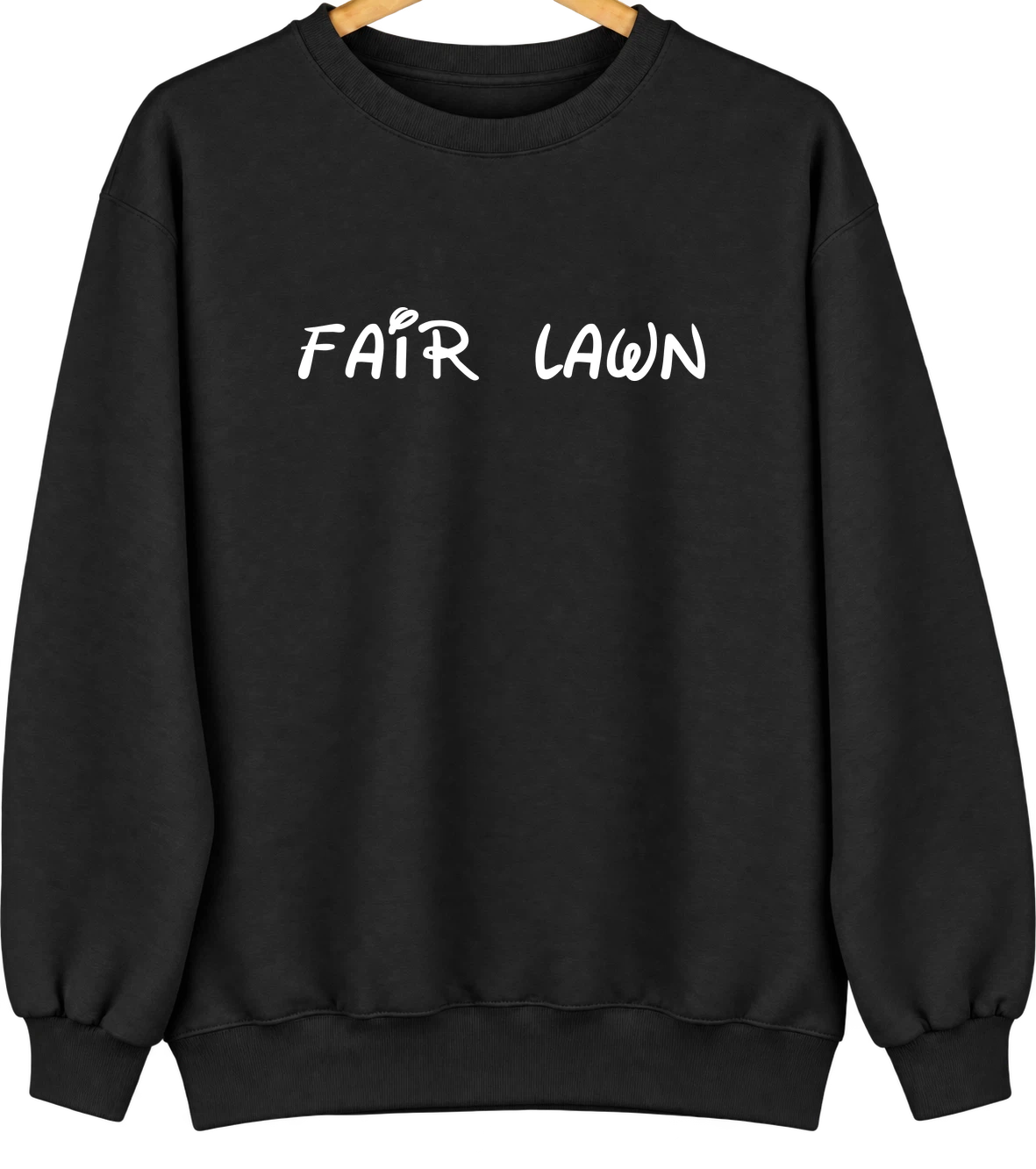 Fair Lawn, New Jersey Hometown Crewneck — Black