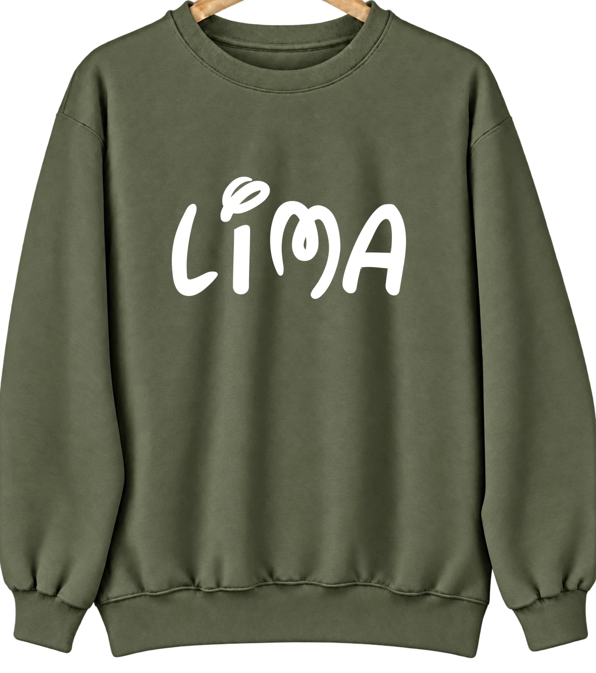 Lima, Ohio Hometown Crewneck — Military Green