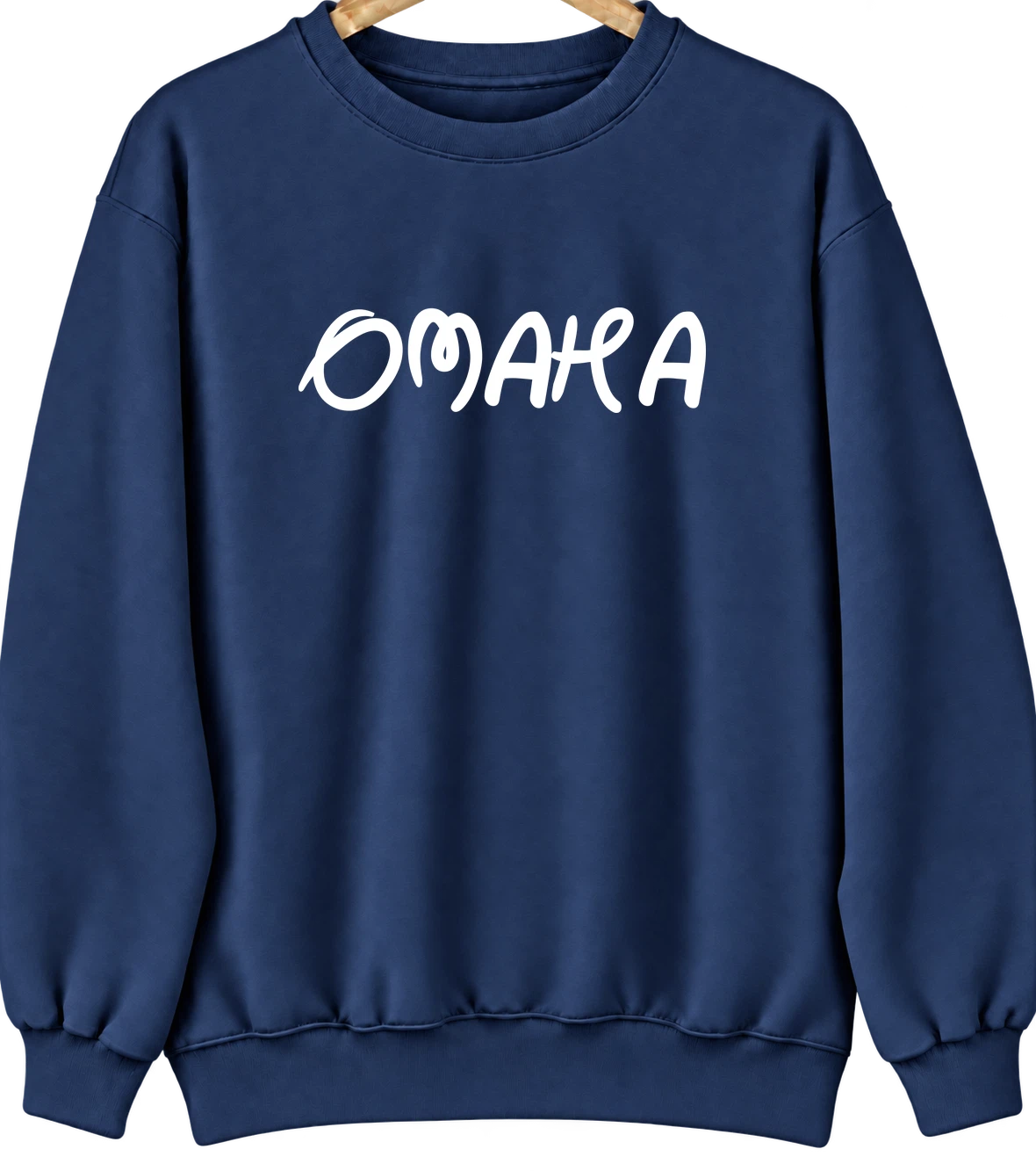 Omaha, Nebraska Hometown Crewneck — Navy