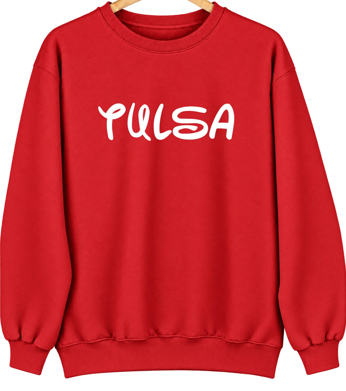 Tulsa, Oklahoma Hometown Crewneck — Red