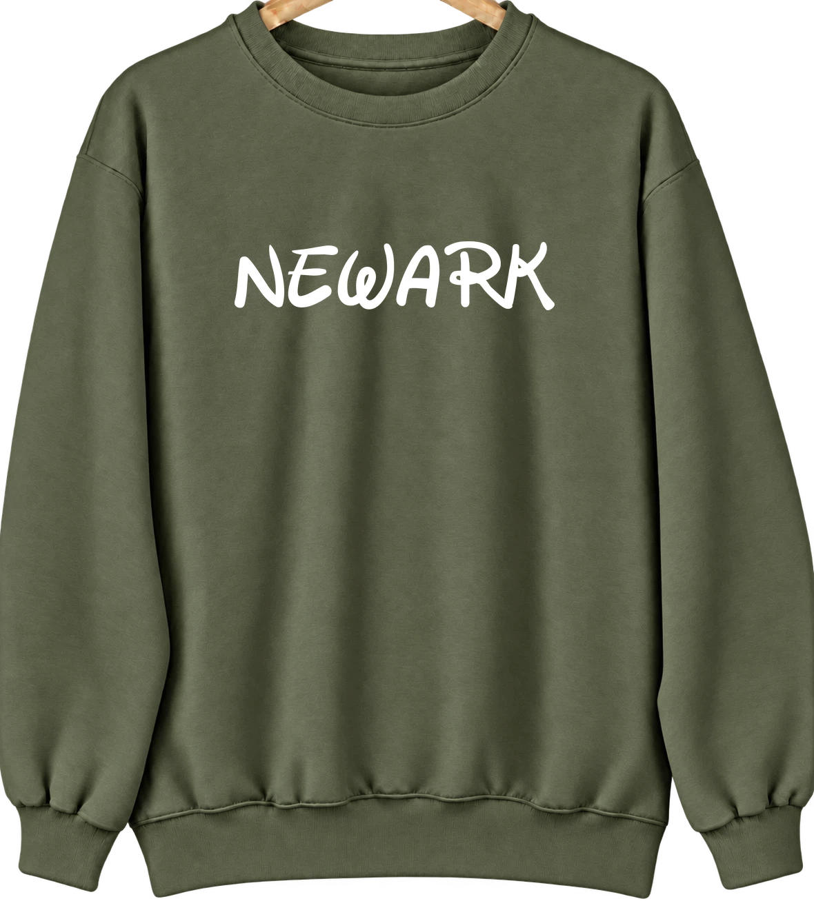 Newark, New Jersey Hometown Crewneck — Military Green