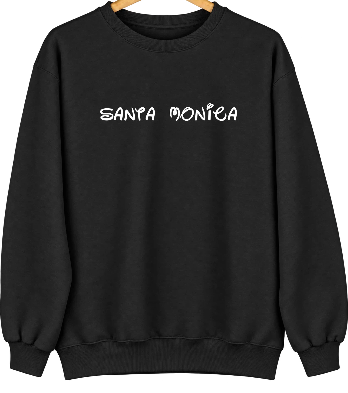 Santa Monica, California Hometown Crewneck — Black