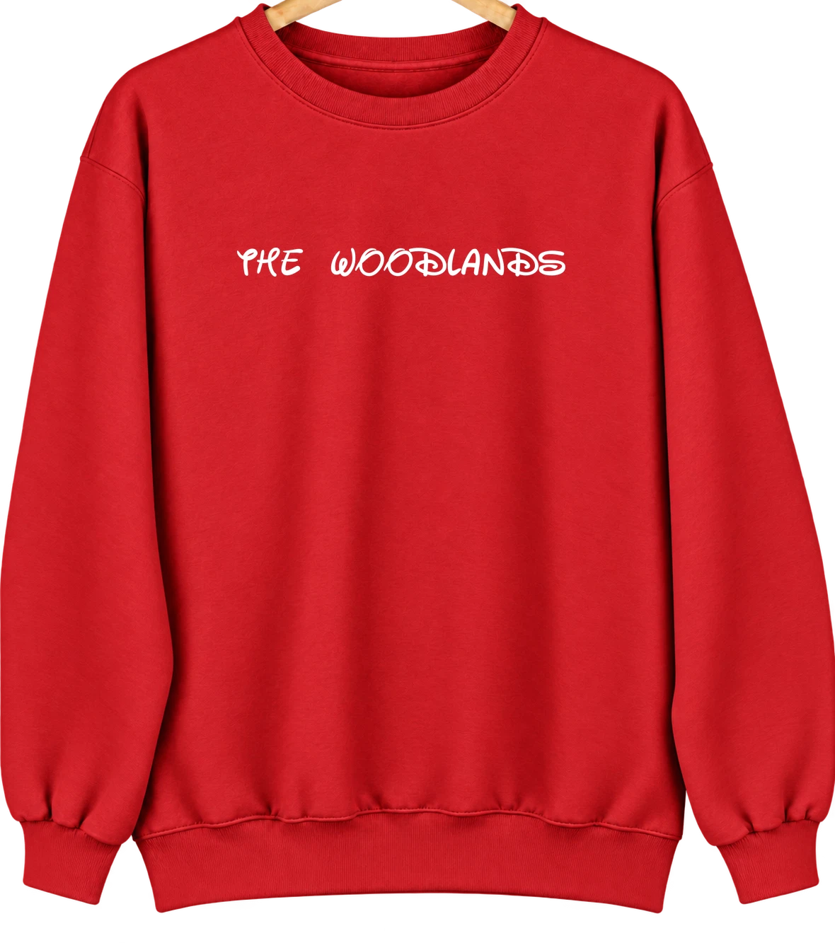 The Woodlands, Texas Hometown Crewneck — Red