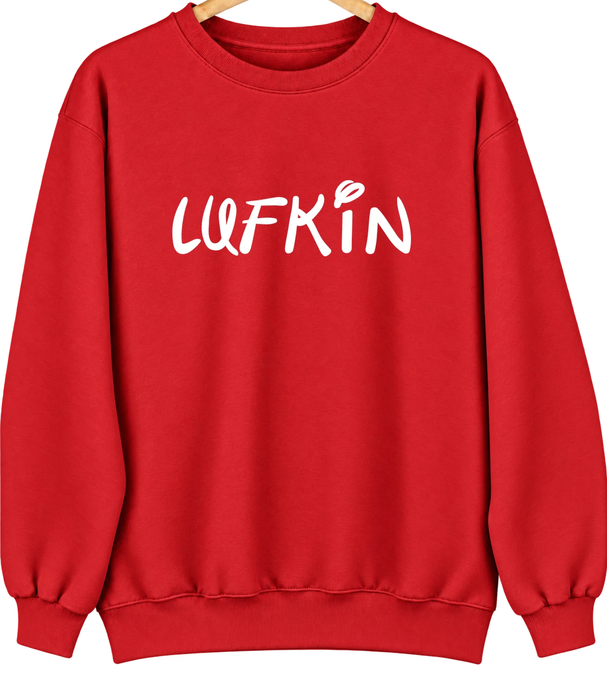 Lufkin, Texas Hometown Crewneck — Red