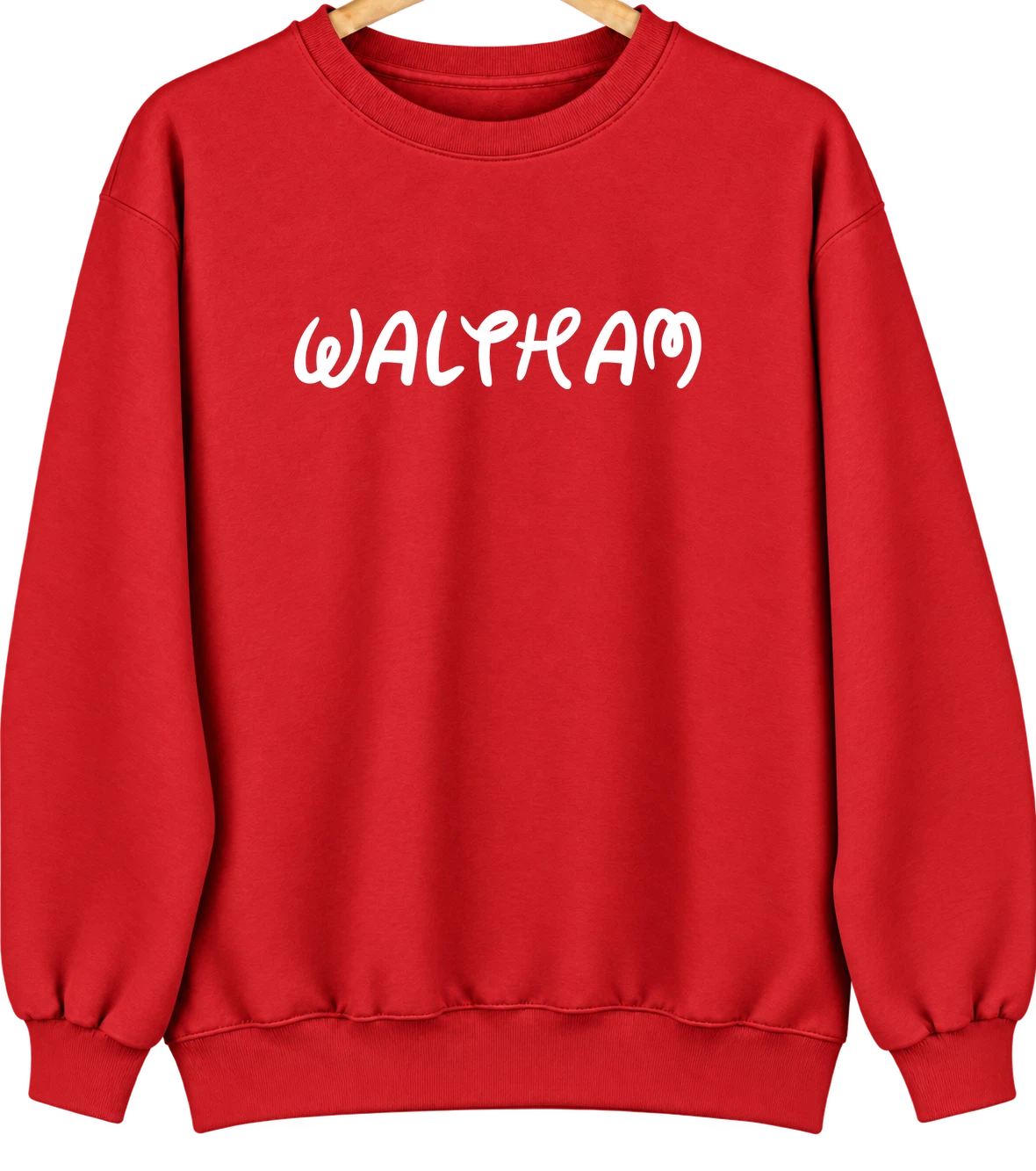 Waltham, Massachusetts Hometown Crewneck — Red
