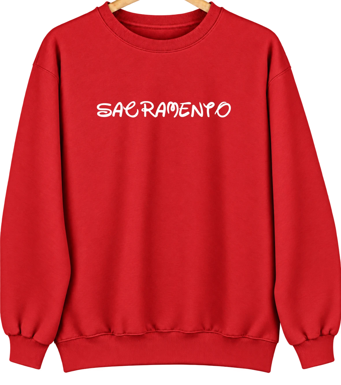 Sacramento, California Hometown Crewneck — Red
