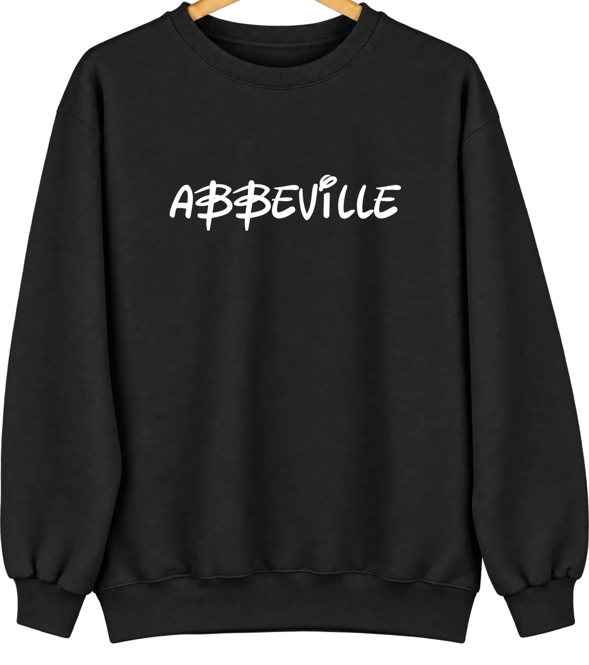 Abbeville, Alabama Hometown Crewneck — Black