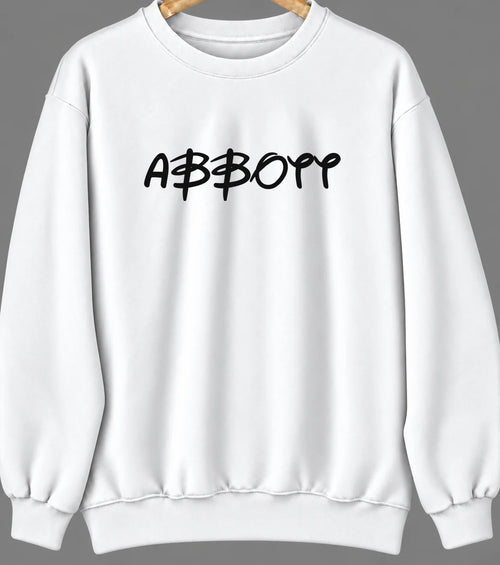 Abbott, Texas Hometown Crewneck — White