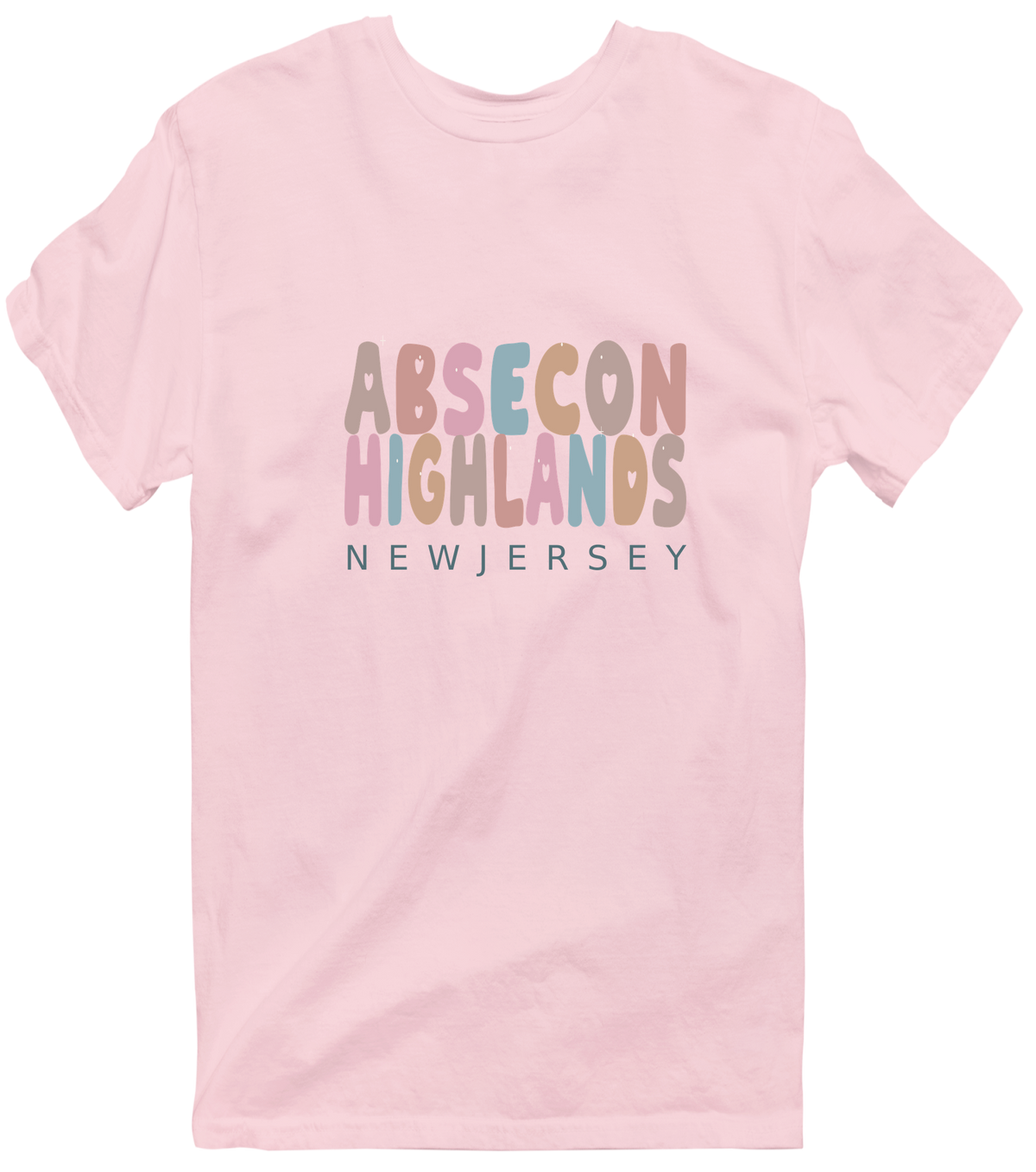 Absecon Highlands, New Jersey Hometown T-Shirt - Light Pink