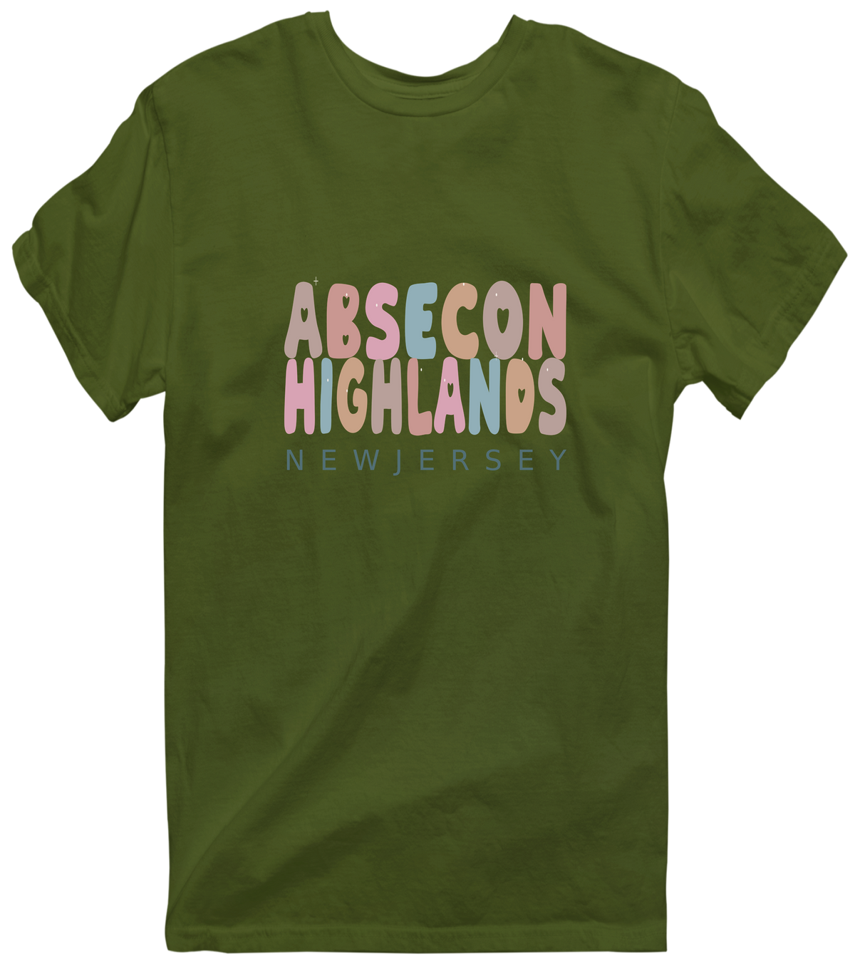 Absecon Highlands, New Jersey Hometown T-Shirt - Military Green