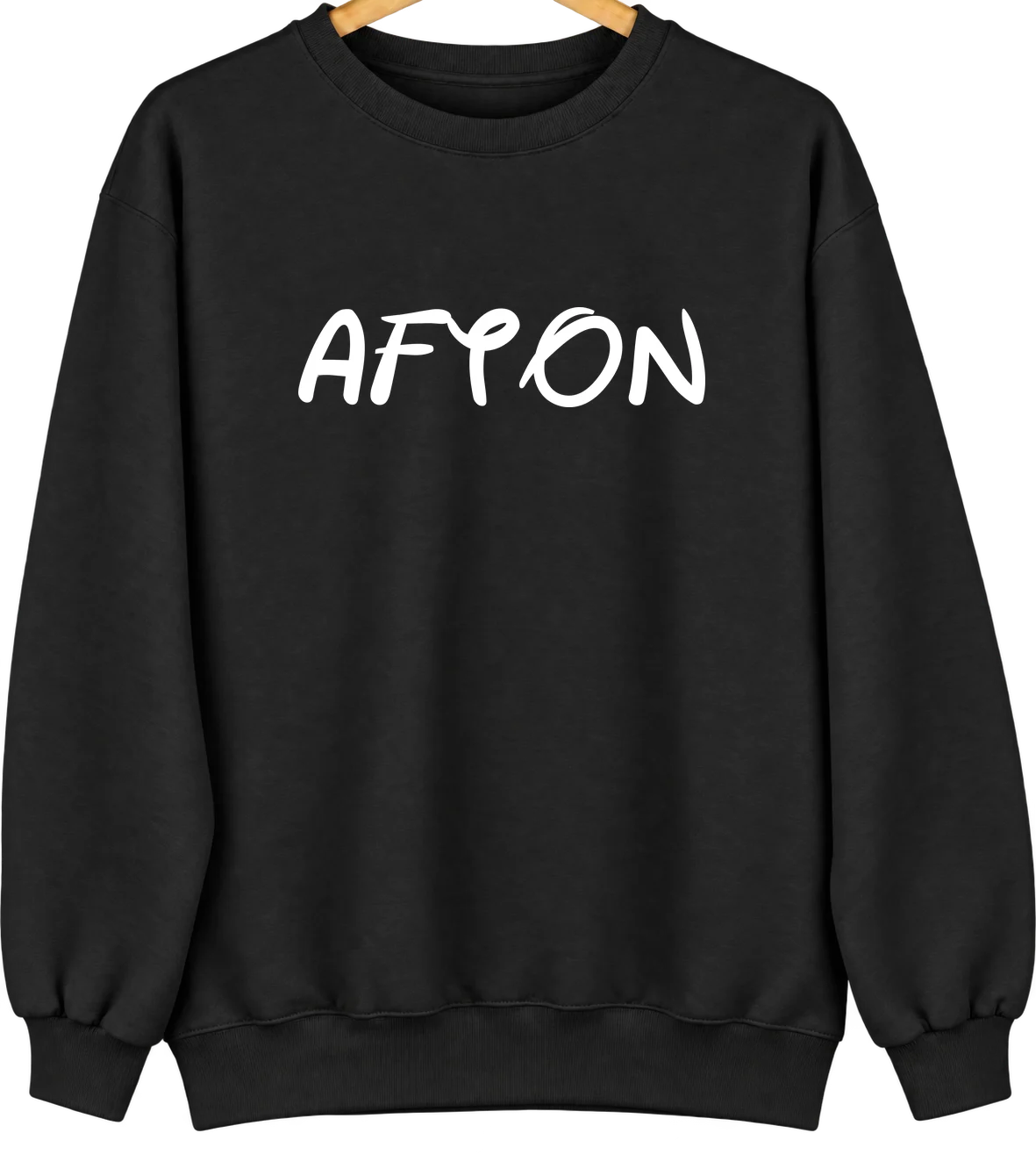 Afton, Oklahoma Hometown Crewneck — Black
