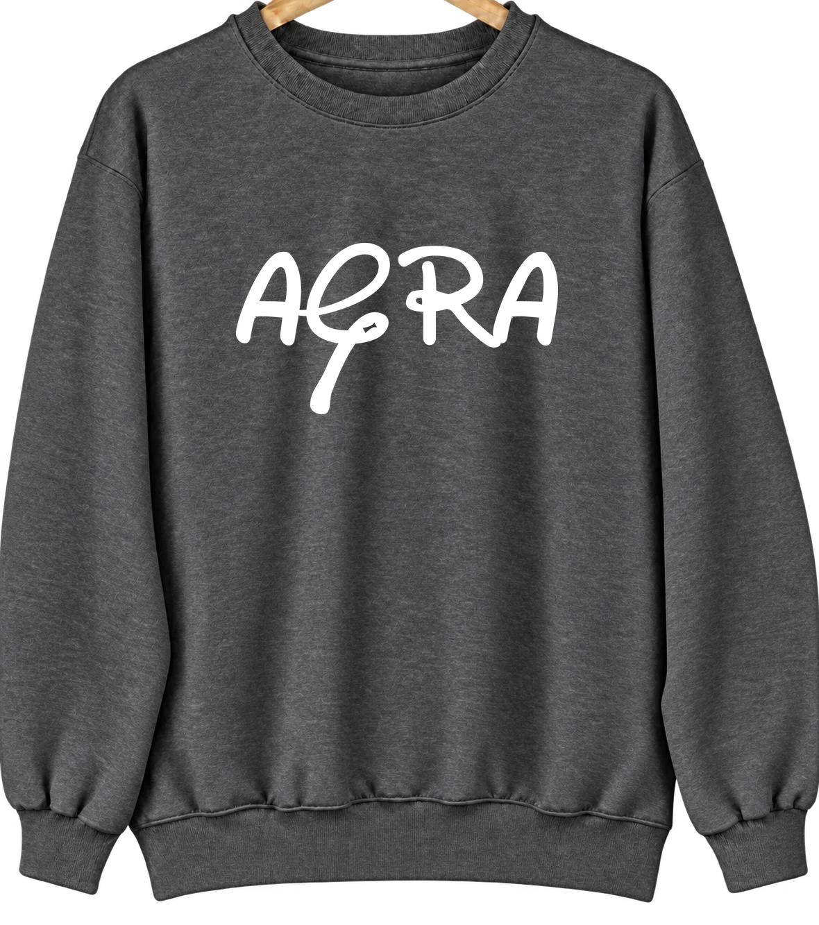 Agra, Kansas Hometown Crewneck — Dark Heather
