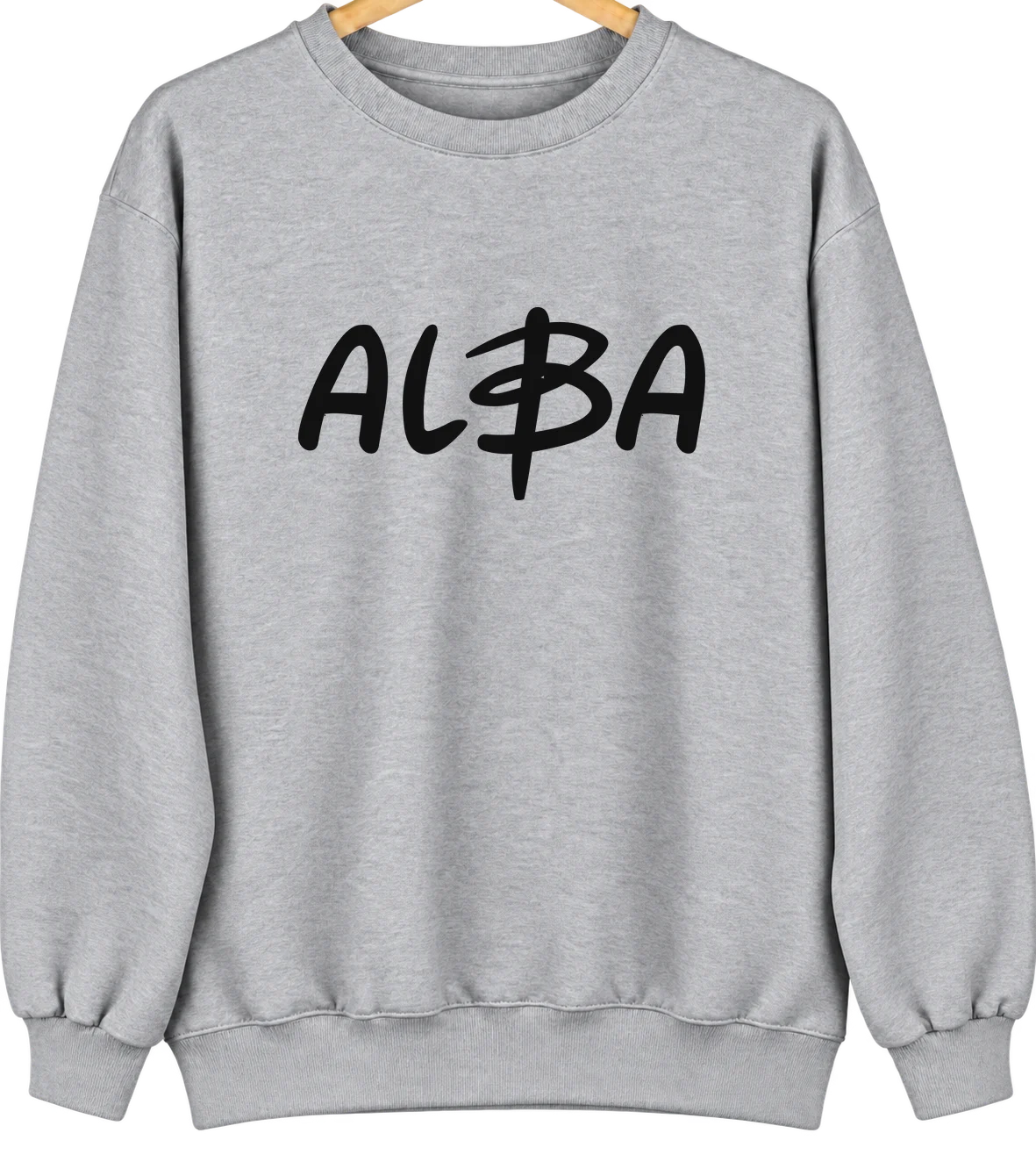 Alba, Michigan Hometown Crewneck — Sport Grey