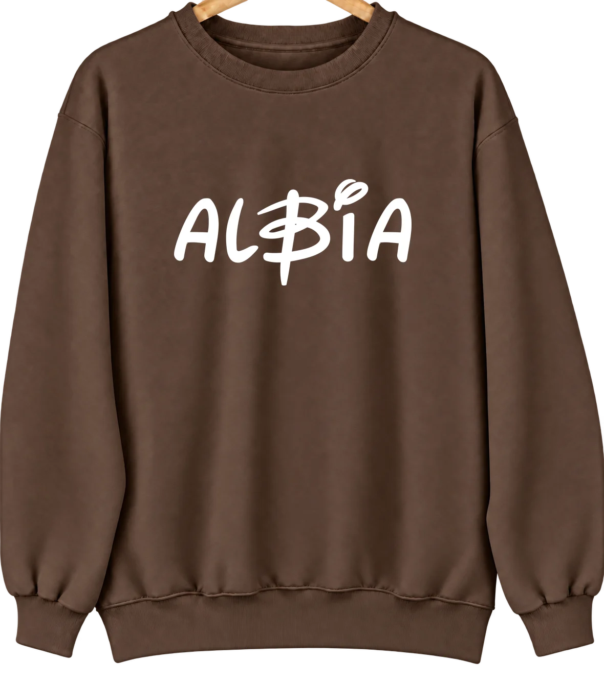 Albia, Iowa Hometown Crewneck — Brown