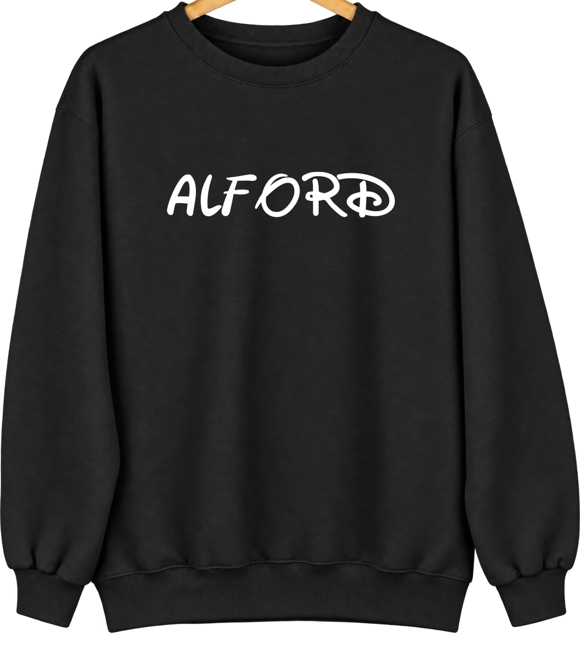 Alford, Indiana Hometown Crewneck — Black