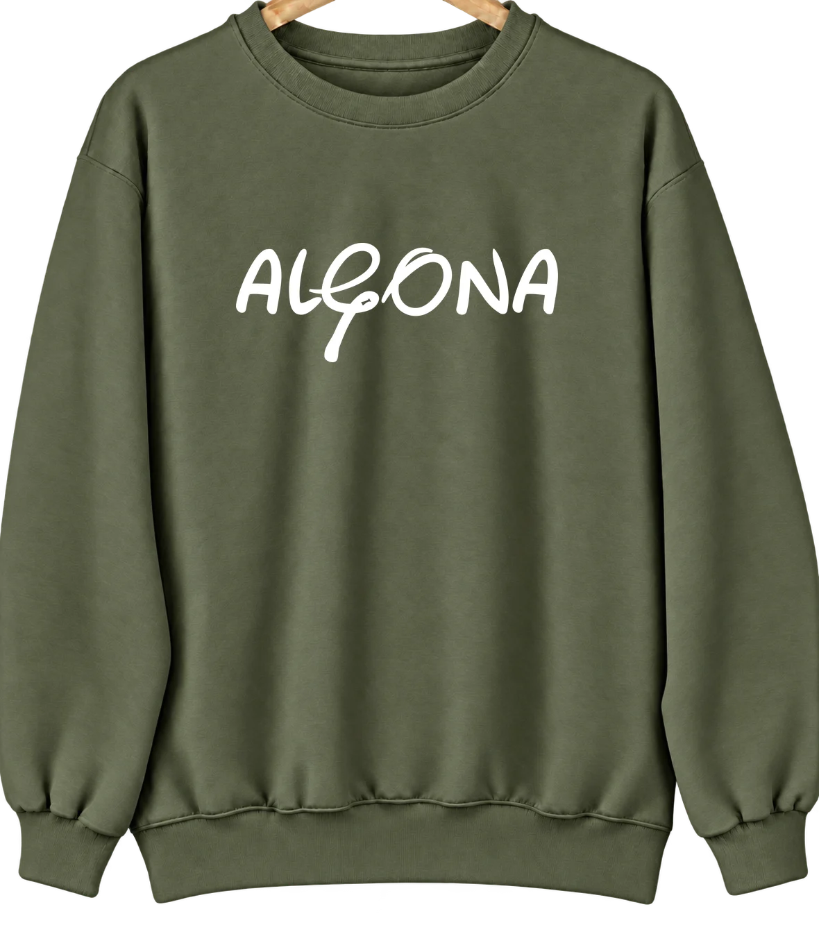 Algona, Iowa Hometown Crewneck — Military Green