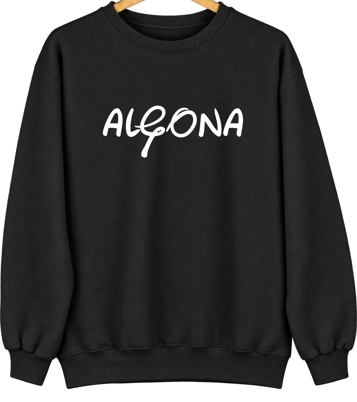 Algona, Washington Hometown Crewneck — Black