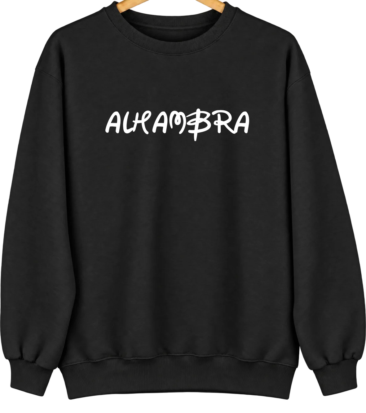 Alhambra, Illinois Hometown Crewneck — Black