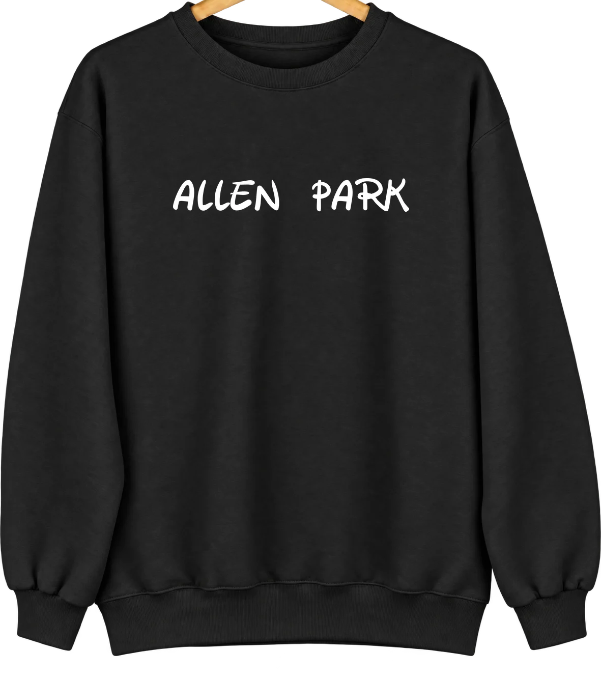 Allen Park, Michigan Hometown Crewneck — Black