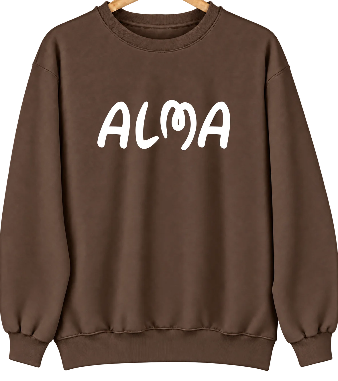 Alma, Kansas Hometown Crewneck — Brown