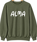 Alma, Nebraska Hometown Crewneck — Military Green