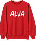 Alva, Florida Hometown Crewneck — Red
