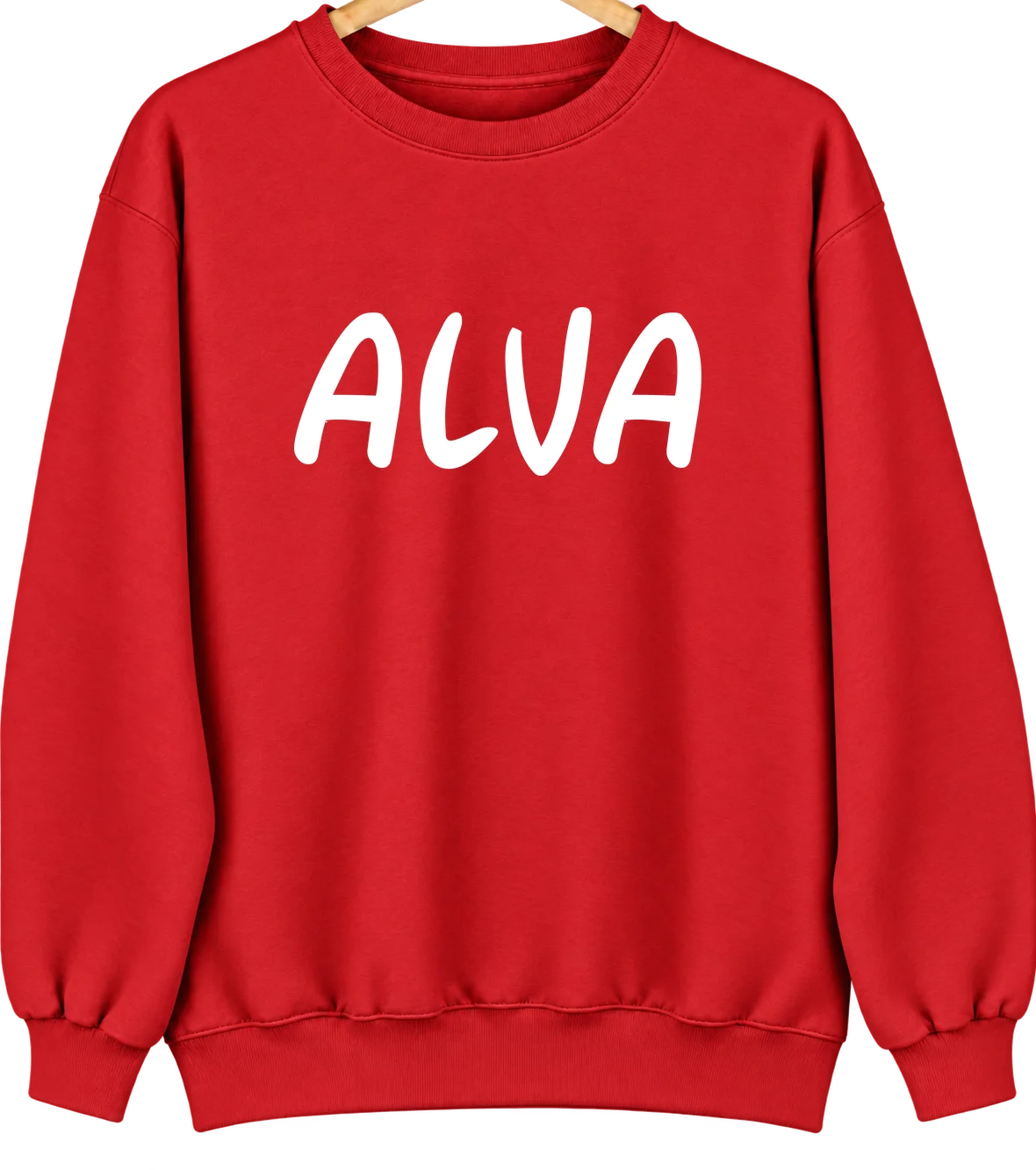 Alva, Florida Hometown Crewneck — Red