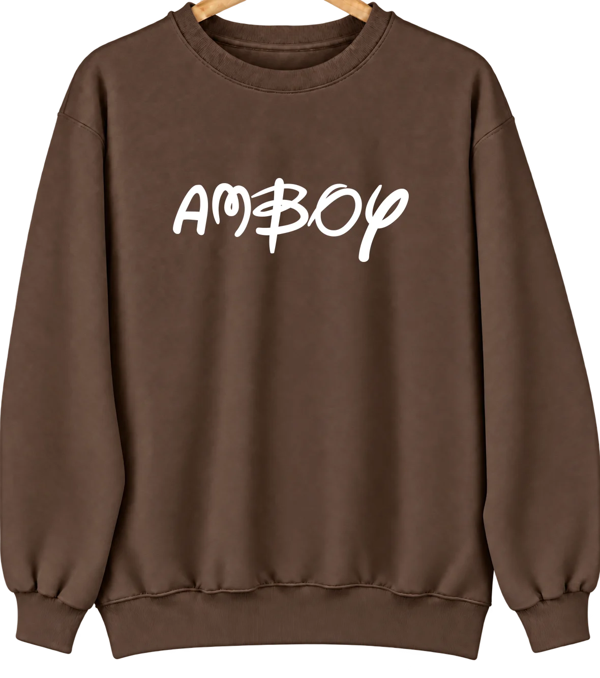 Amboy, Washington Hometown Crewneck — Brown