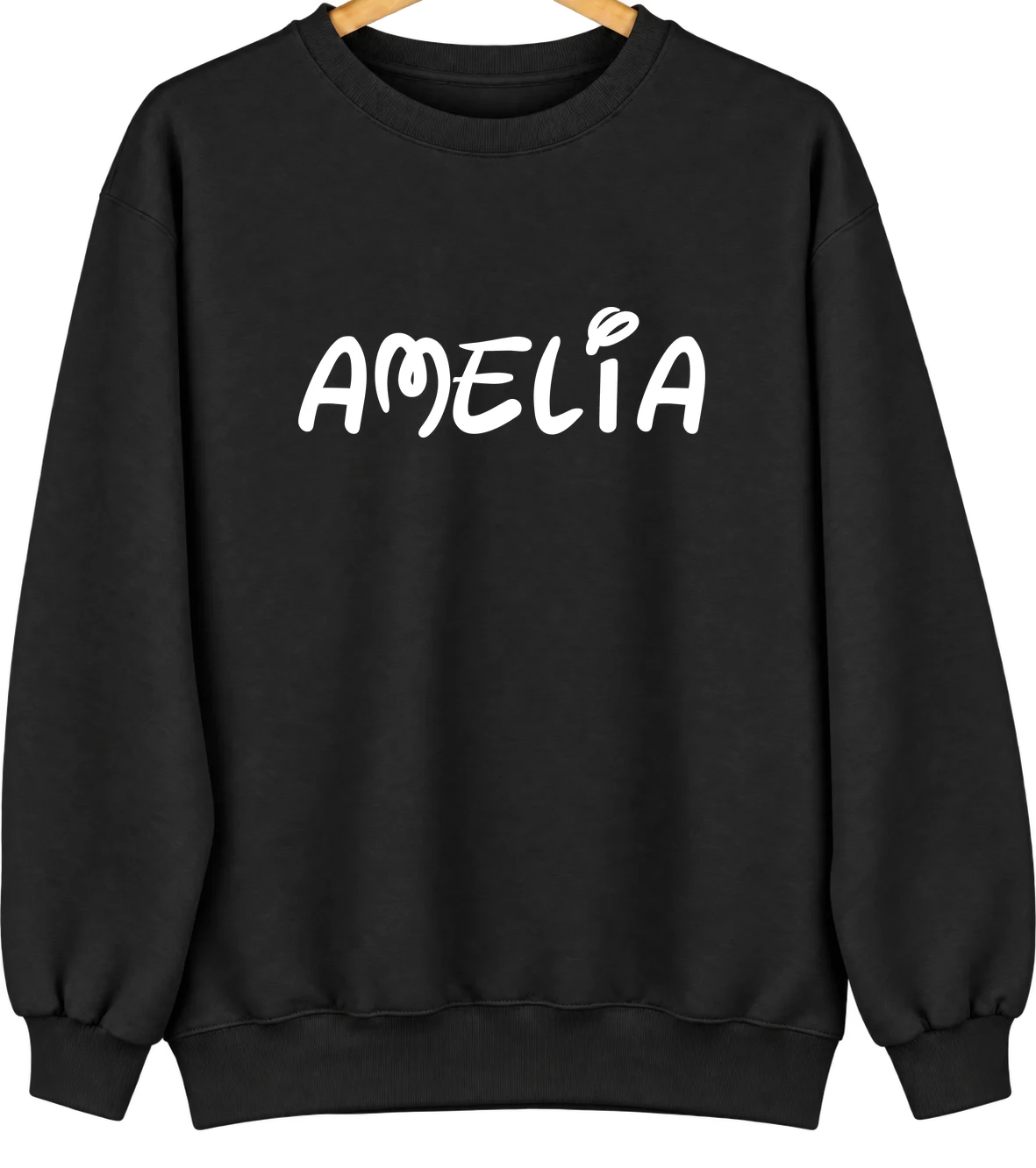 Amelia, Louisiana Hometown Crewneck — Black
