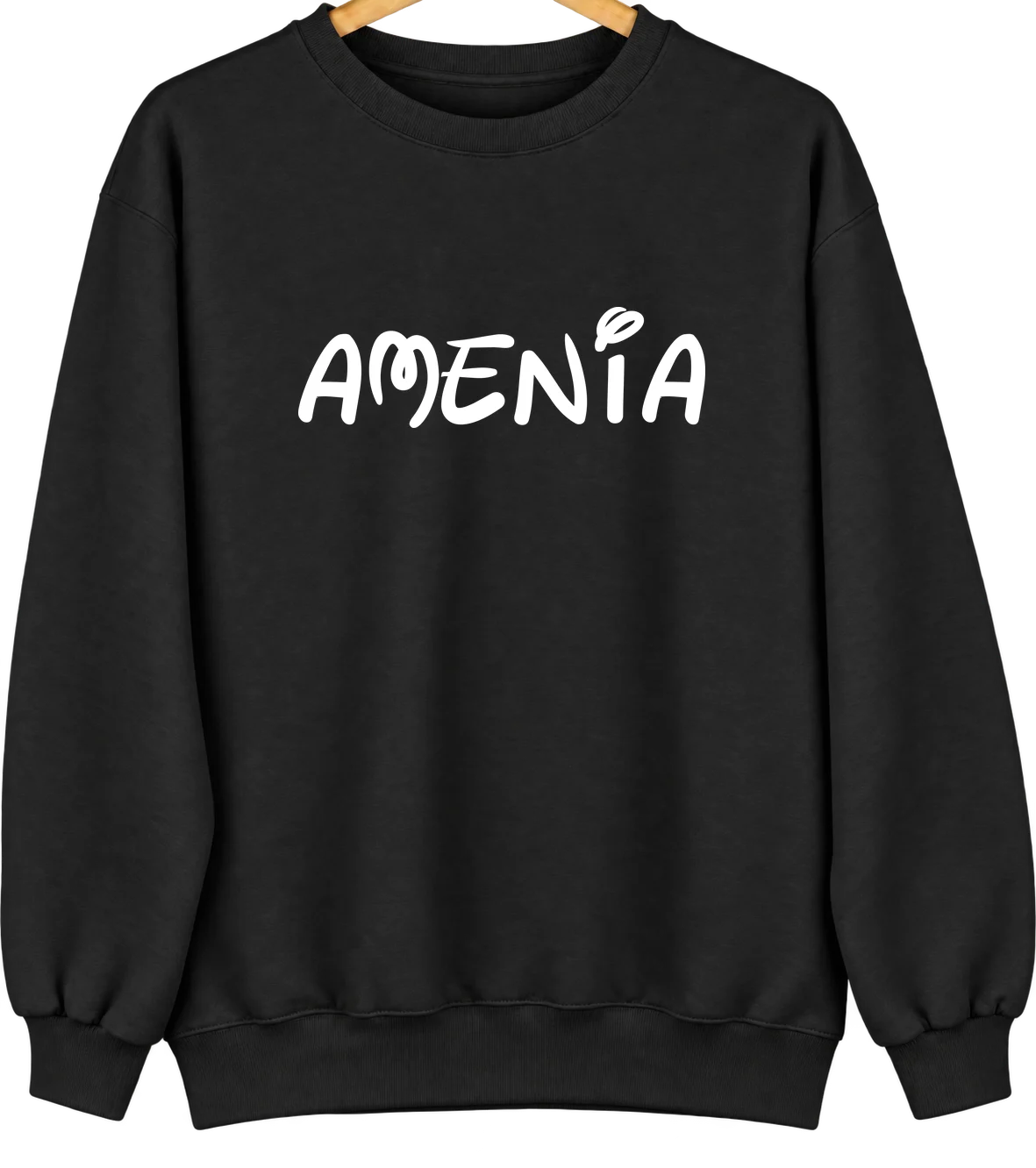Amenia, North Dakota Hometown Crewneck — Black