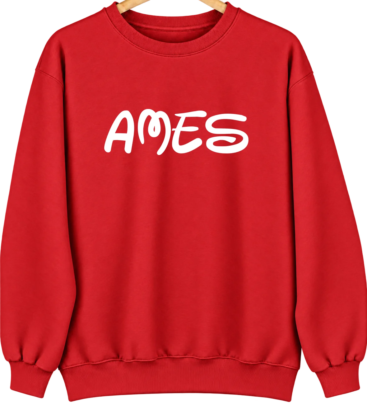 Ames, Oklahoma Hometown Crewneck — Red