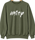 Amity, Indiana Hometown Crewneck — Military Green