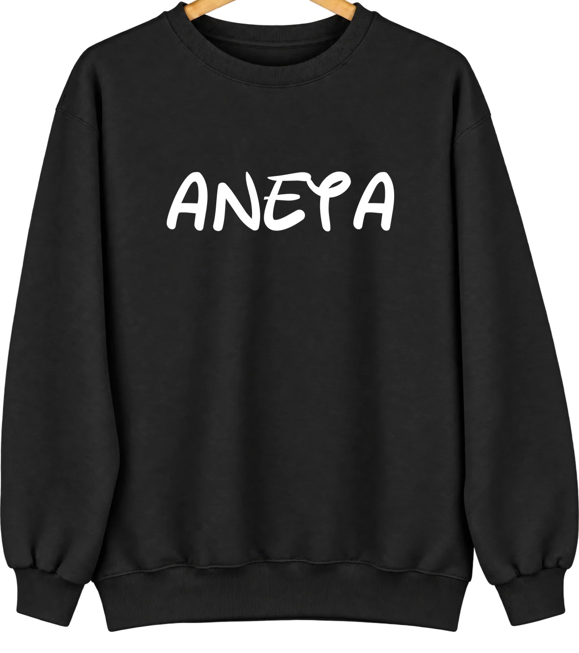 Aneta, North Dakota Hometown Crewneck — Black