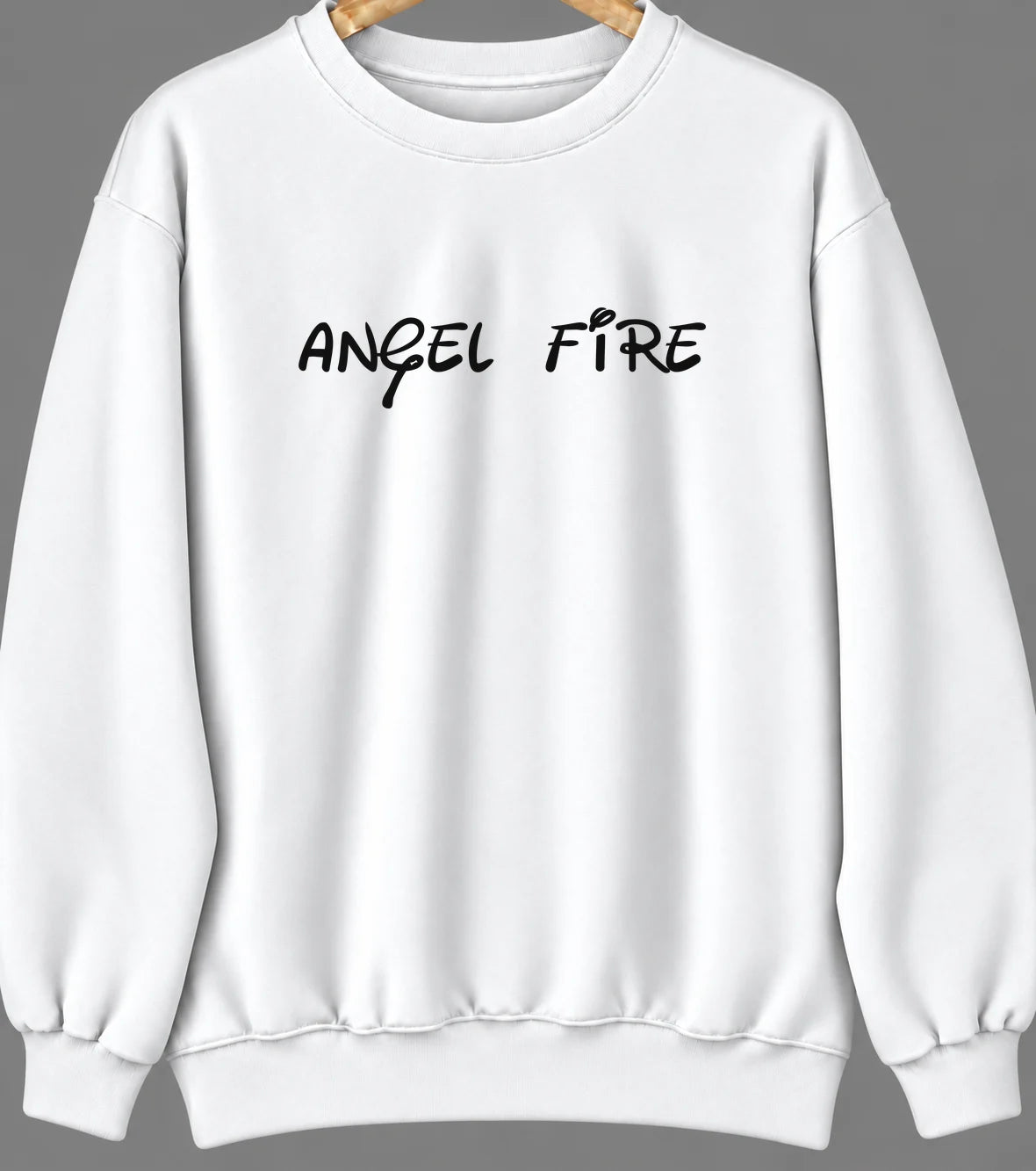 Angel Fire, New Mexico Hometown Crewneck — White