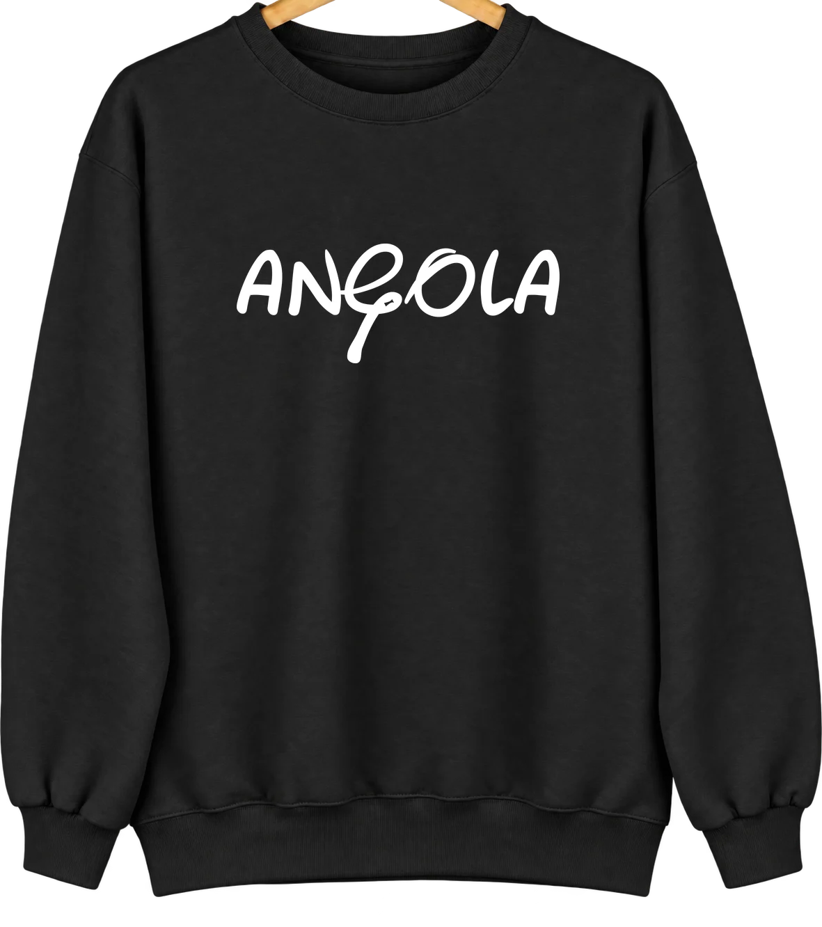 Angola, Indiana Hometown Crewneck — Black