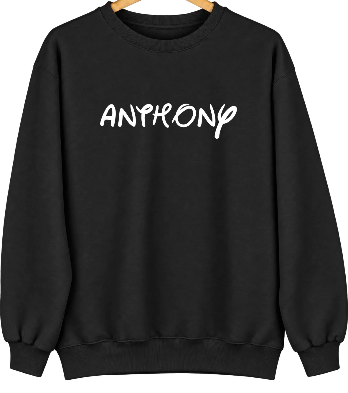 Anthony, Texas Hometown Crewneck — Black