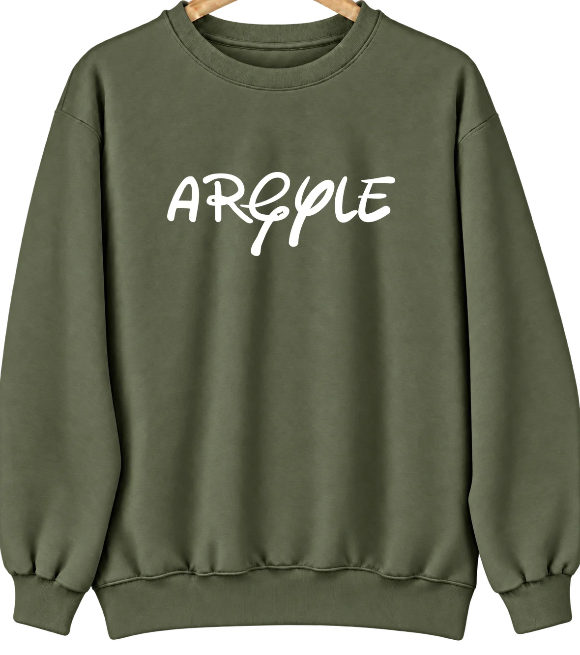 Argyle, Texas Hometown Crewneck — Military Green