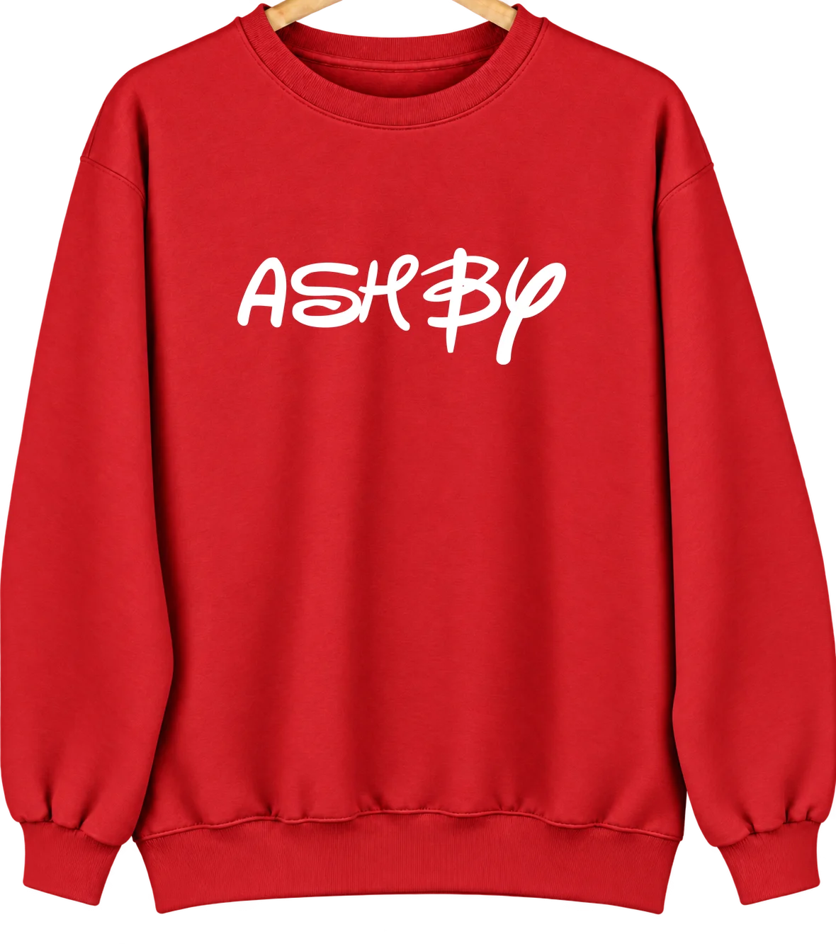 Ashby, Minnesota Hometown Crewneck — Red