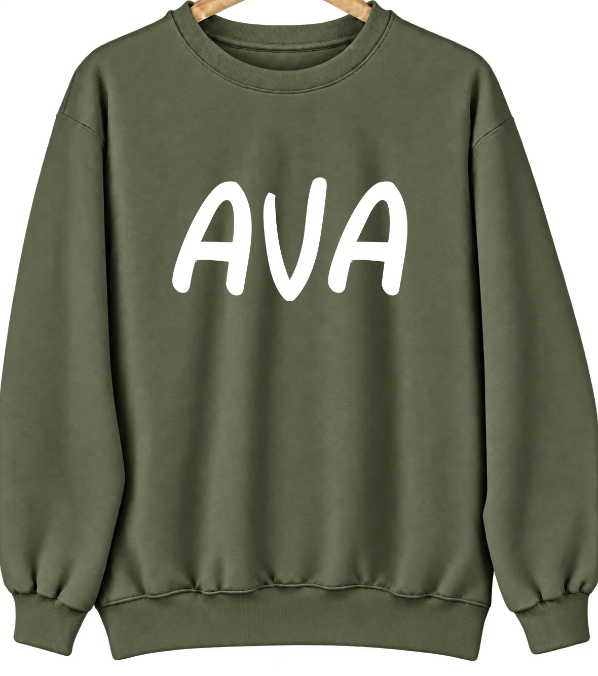 Ava, Missouri Hometown Crewneck — Military Green