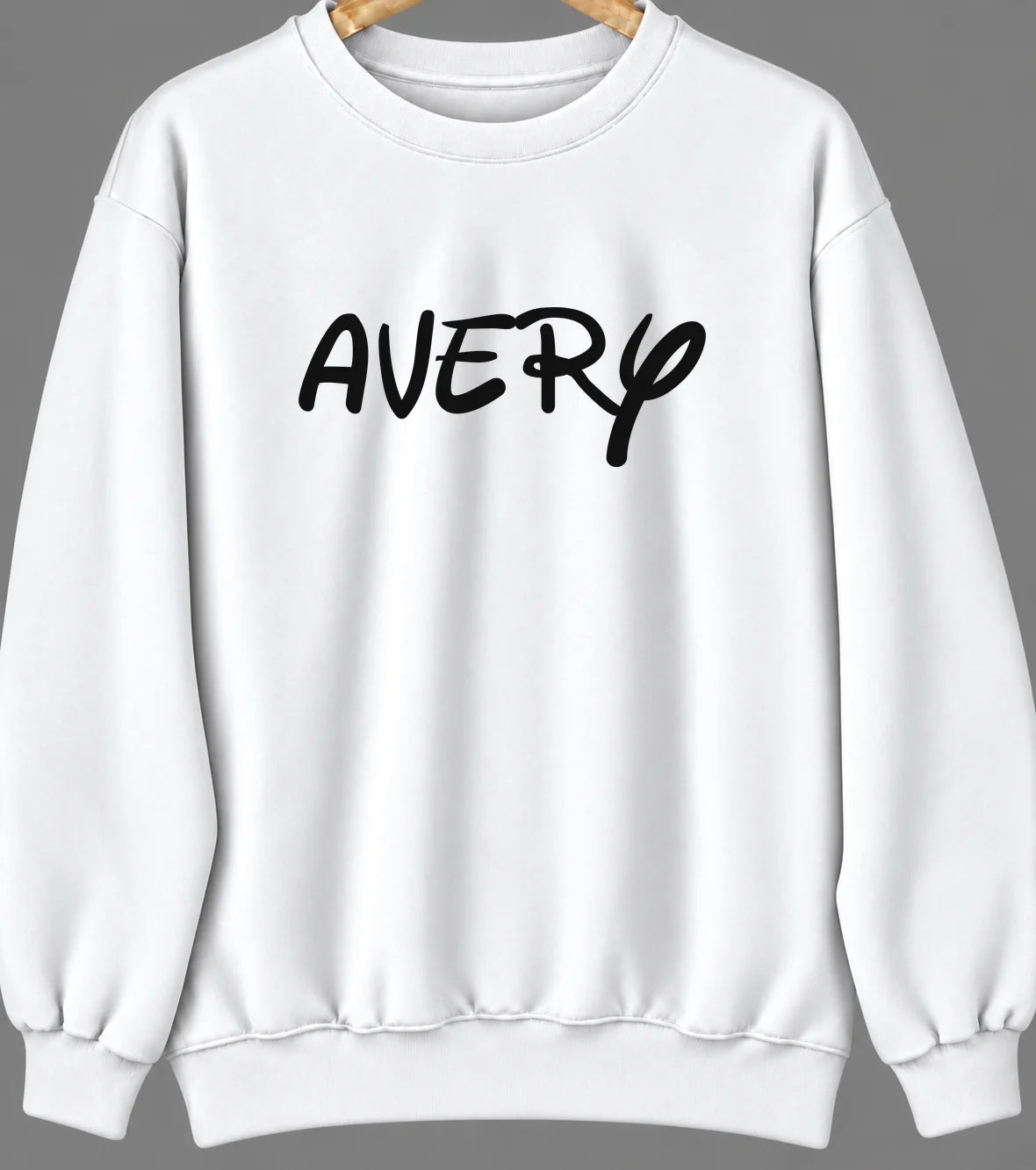 Avery, California Hometown Crewneck — White