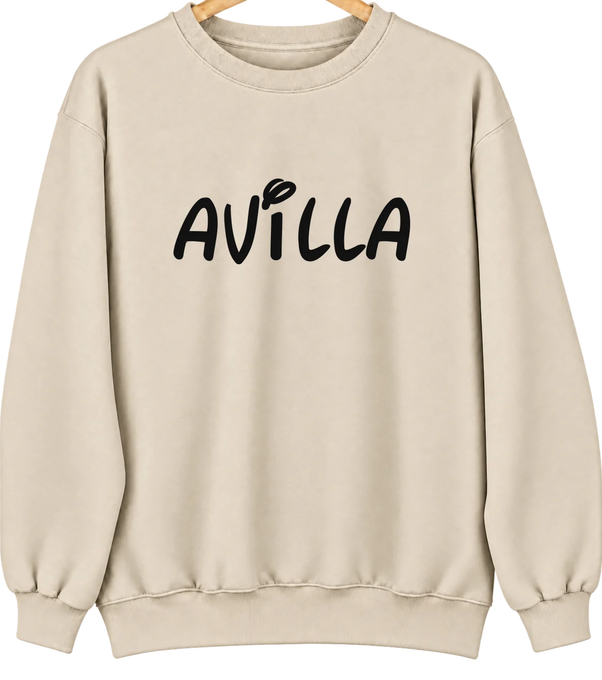 Avilla, Indiana Hometown Crewneck — Sand