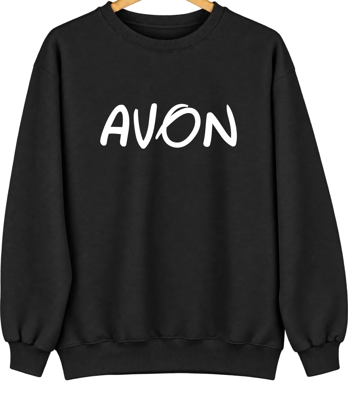 Avon, Illinois Hometown Crewneck — Black