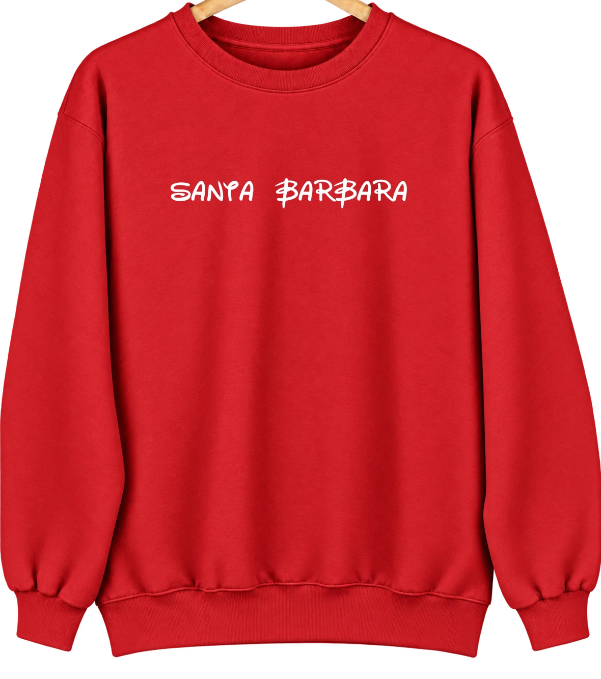 Santa Barbara, California Hometown Crewneck — Red