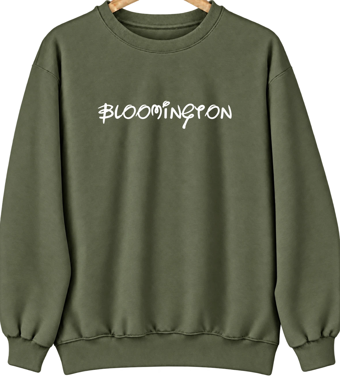 Bloomington, Illinois Hometown Crewneck — Military Green