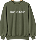 New Albany, Indiana Hometown Crewneck — Military Green