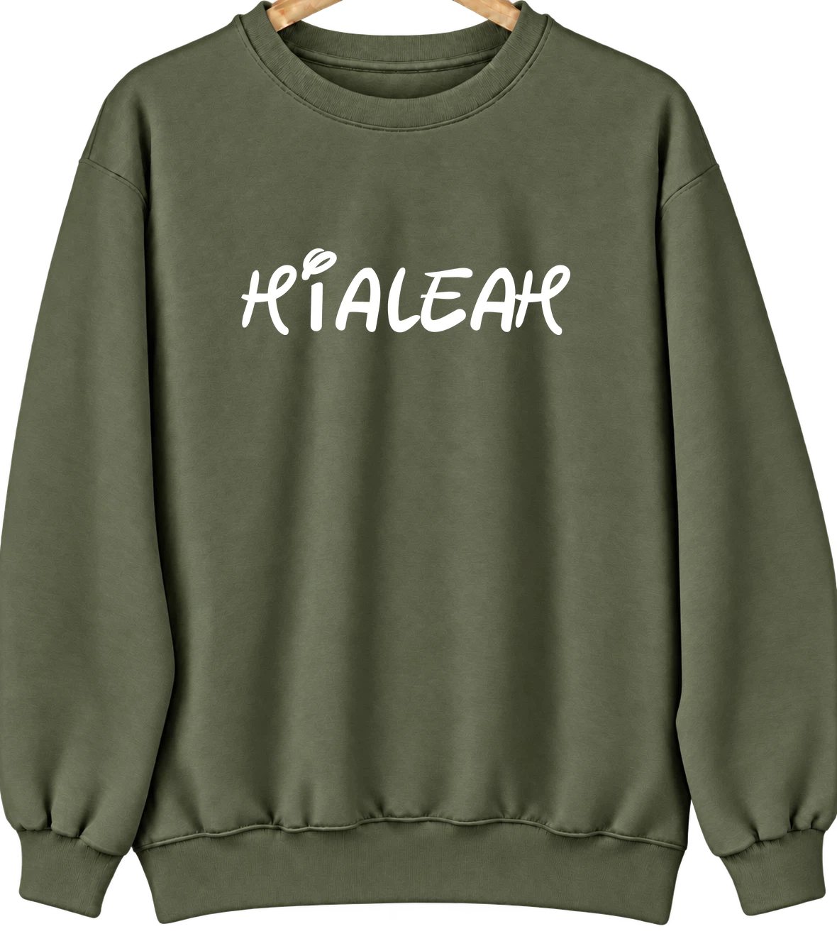 Hialeah, Florida Hometown Crewneck — Military Green