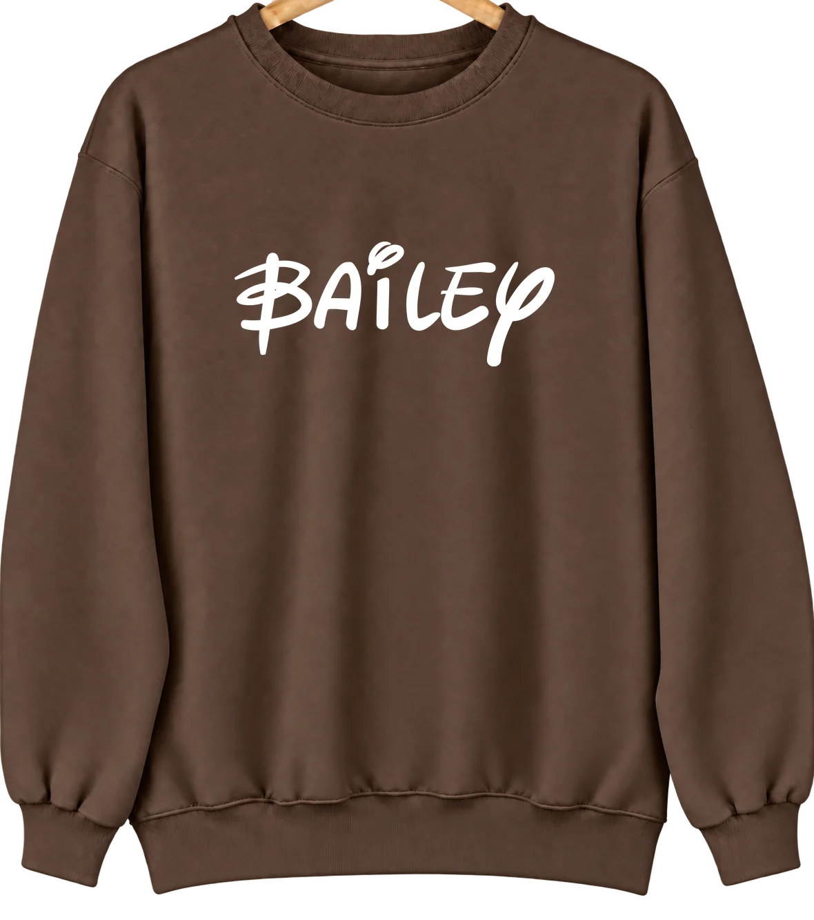 Bailey, North Carolina Hometown Crewneck — Brown