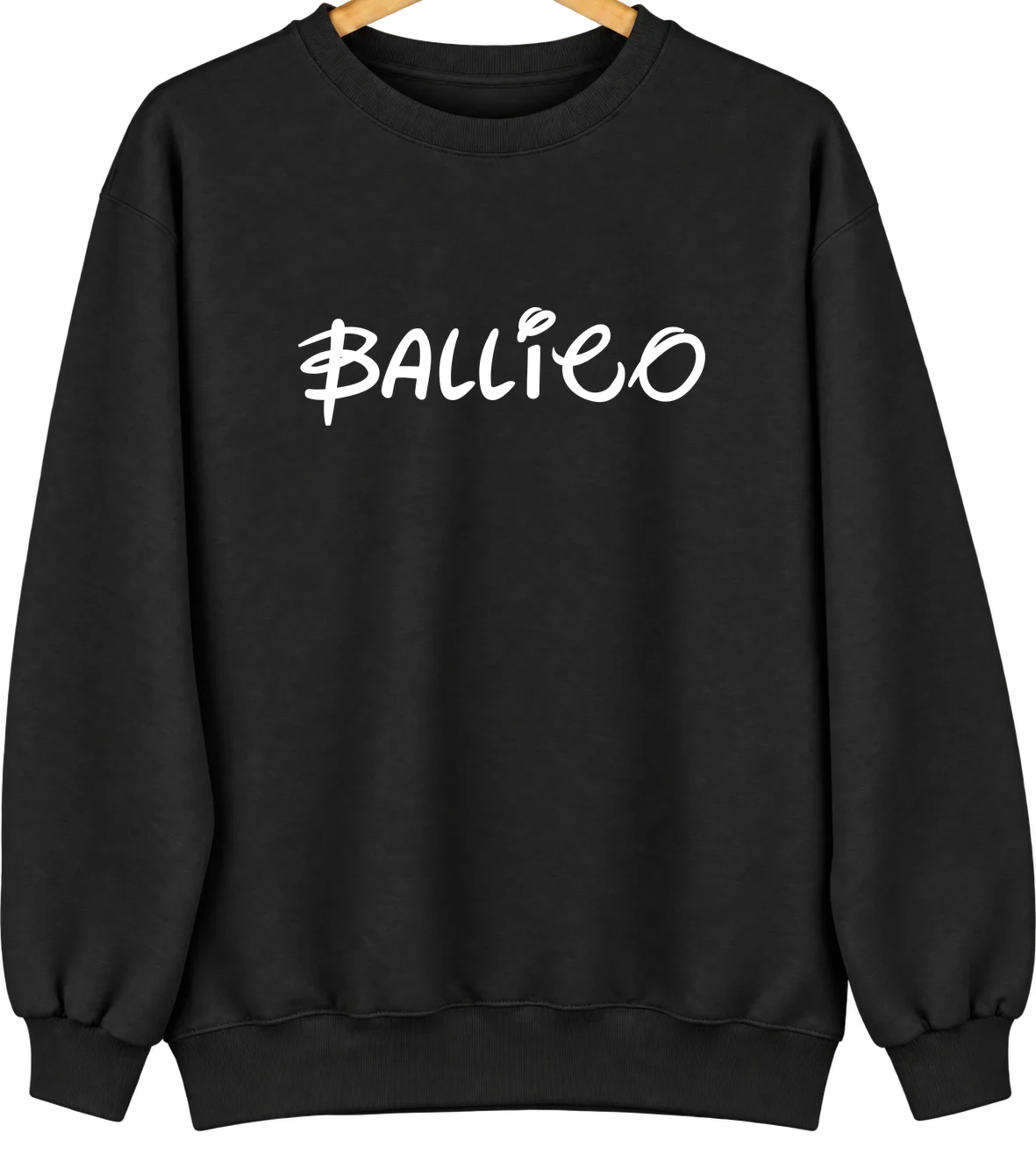 Ballico, California Hometown Crewneck — Black